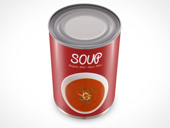 Make your branding pop on this Metal Soup Can Mockup 9