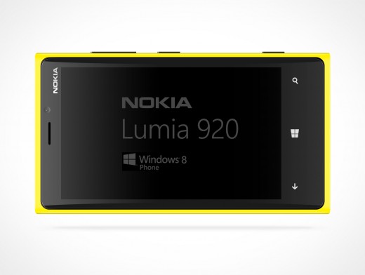 NOKIA Lumina Horizontal PSD Mockup Template Windows Metro Smartphone