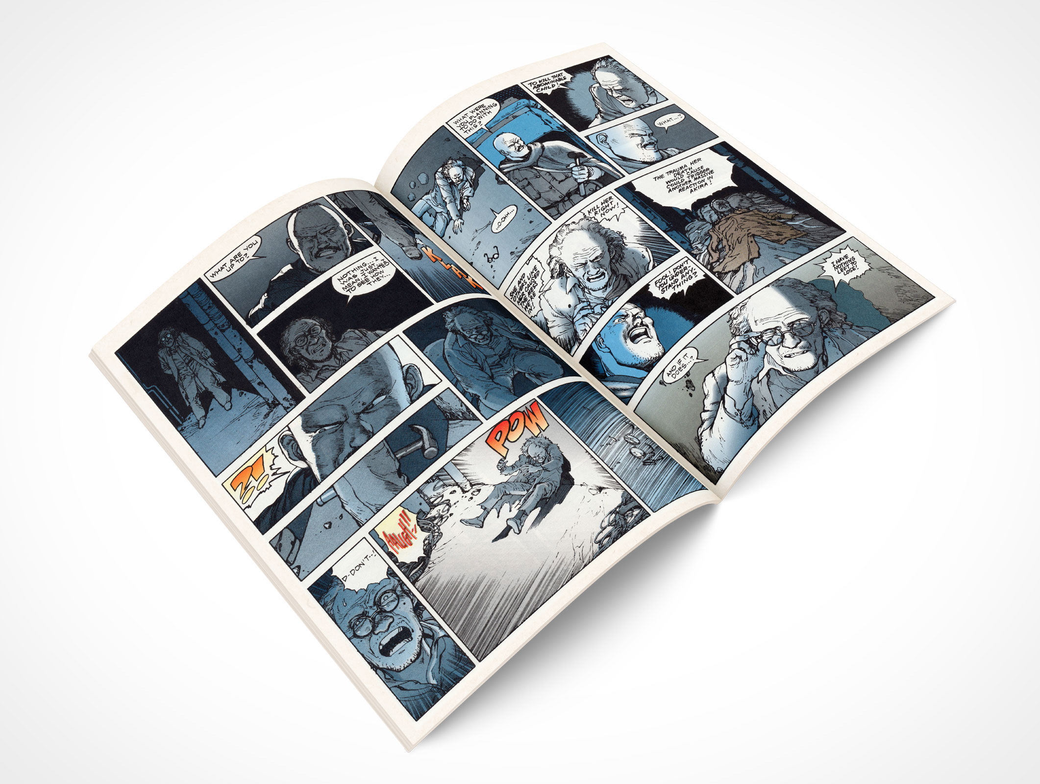 Comic Book Mockup High Angle 45 Open View In Magazine Catalog