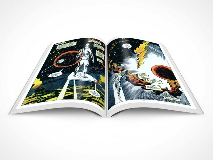 Display superhero designs on this Graphic Novel Book Mockup 12