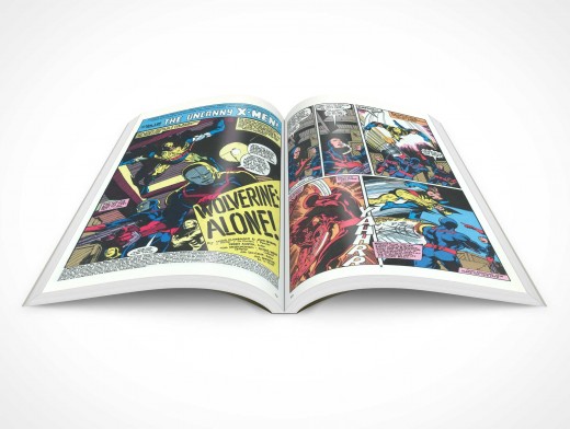 Display superhero designs on this Graphic Novel Book Mockup 12