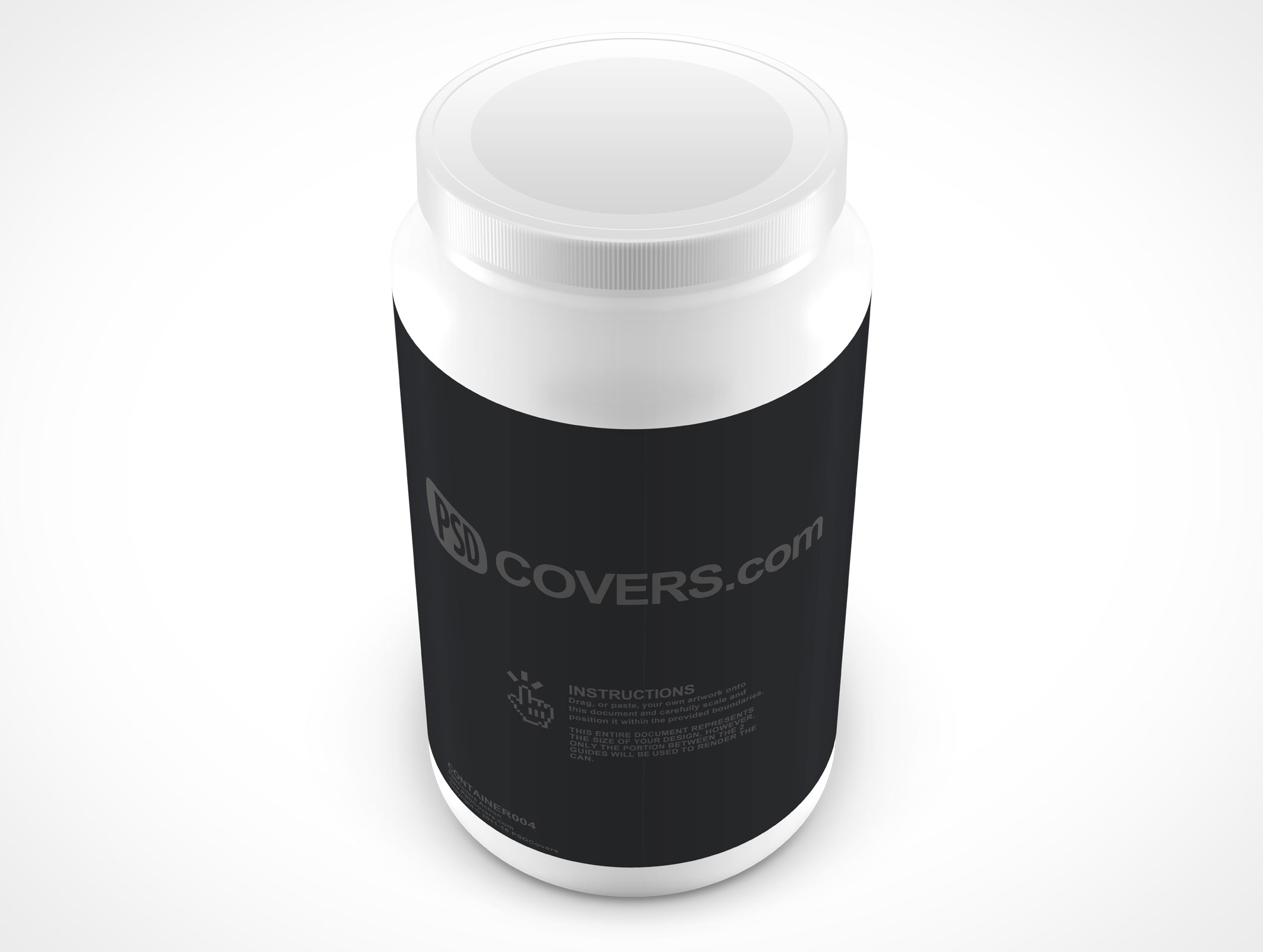 Free Protein Powder Packaging Bottle Mockup (PSD)