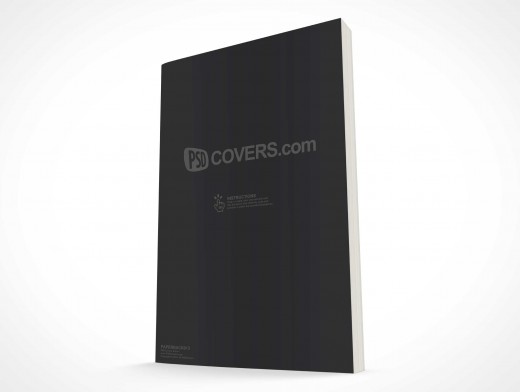 Paperback Book Mockup | High angle 45° front view of standing book