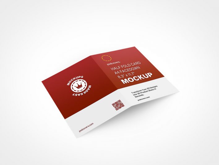 Render your holiday layout on this blank A4 Card Mockup 2