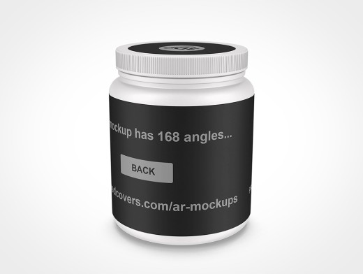 Protein Powder Container PSD Mockup, Floating – Original Mockups